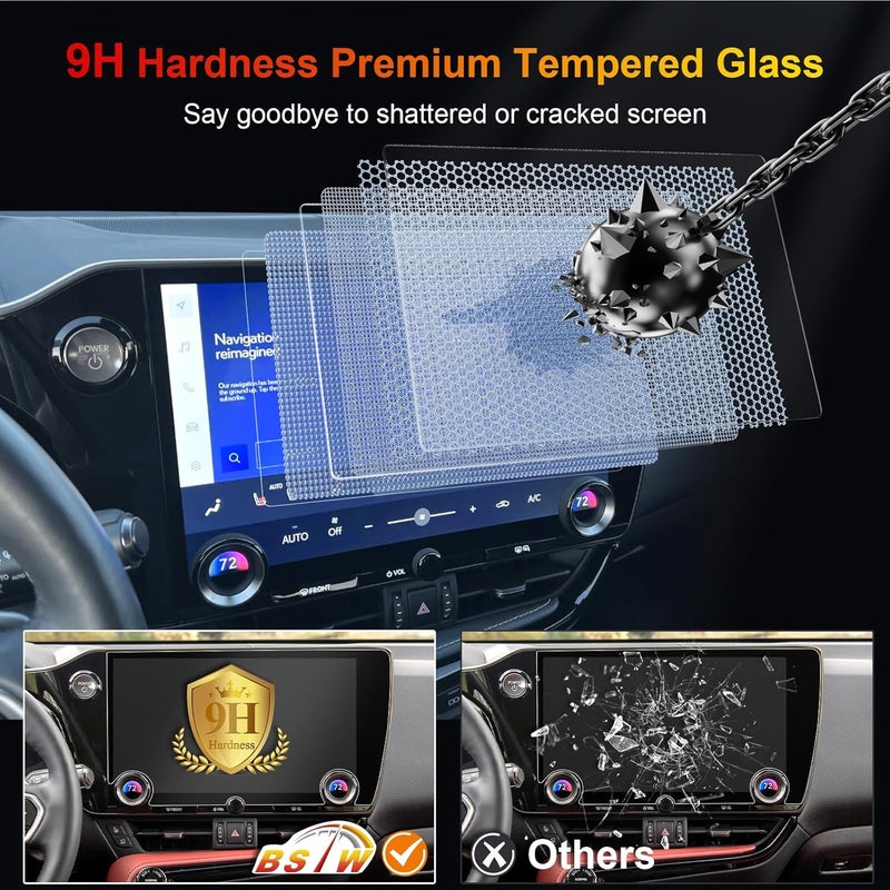 BSTW for 2025 Lexus NX 350 Screen Protector for 2022-2026 Lexus NX 250/350/350h Hybrid/450h+ PHEV 14-in Display for Lexus NX 350 Accessories Anti Glare Tempered Glass Protective Film (NX 14-In Matte) - Image 5